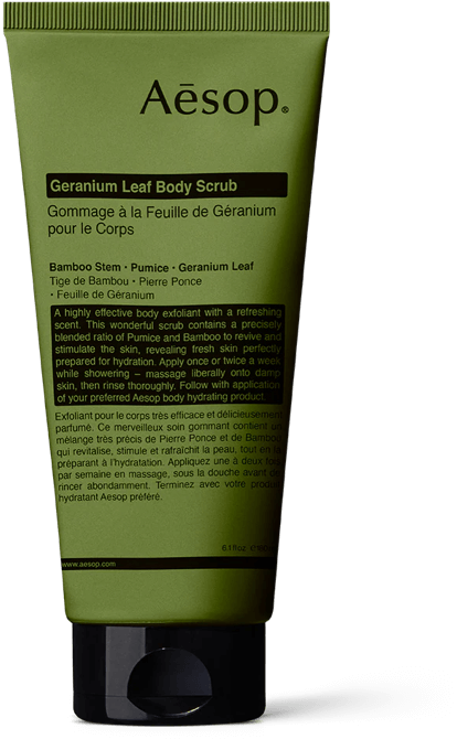 aesop body geranium leaf body scrub 180ml large